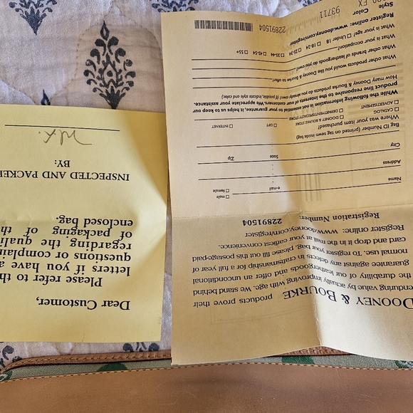 NWT Dooney & Bourke Green Polka Dot Flap Crossbody Canvas Leather Purse - Picture 6 of 14